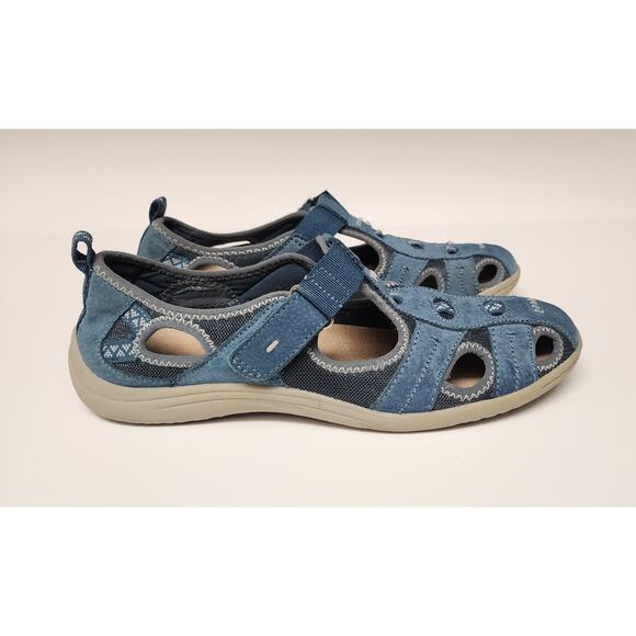 Earth Origins Campy Fisherman Sandals Suede Leather Color Blue Size 9.5M - Picture 4 of 9